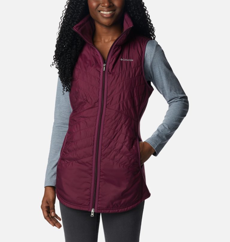 Thumbnail: Women's Mix It Around Long Vest, Color: Marionberry, image 1