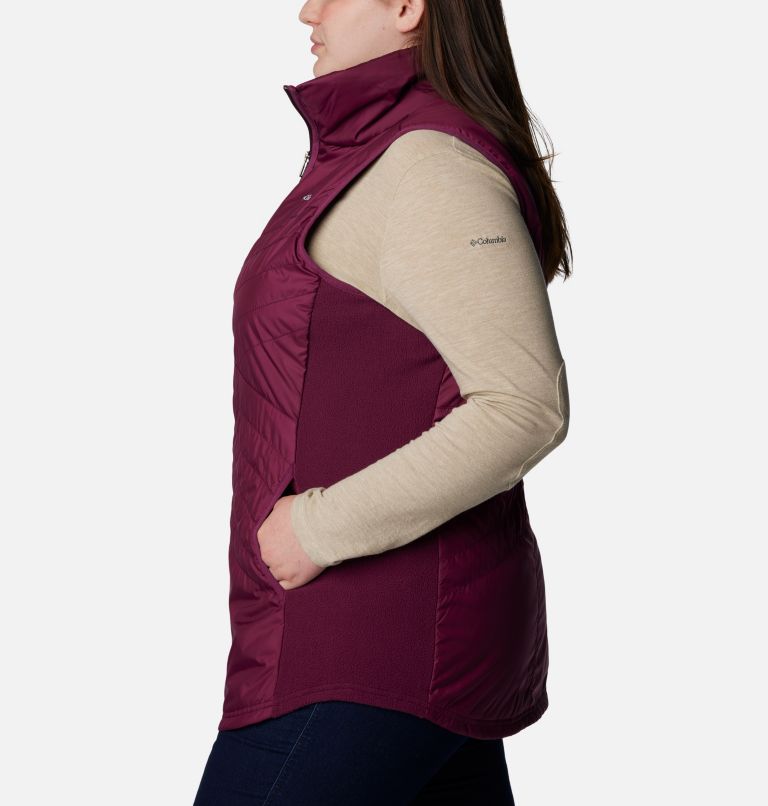 Mix It Around Long Vest | 616 | 2X, Color: Marionberry, image 3