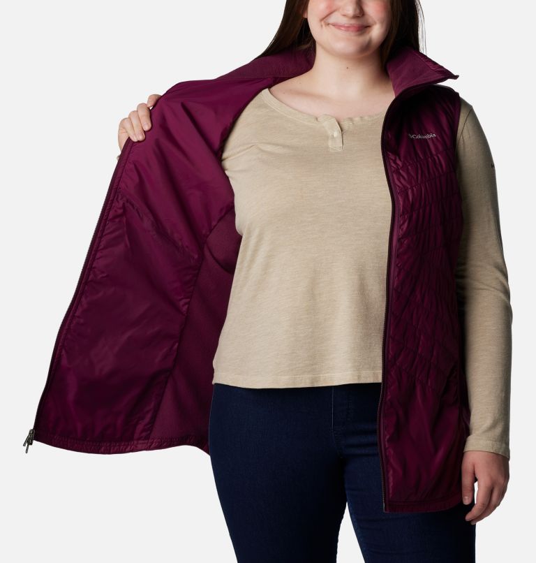 Mix It Around Long Vest | 616 | 2X, Color: Marionberry, image 5