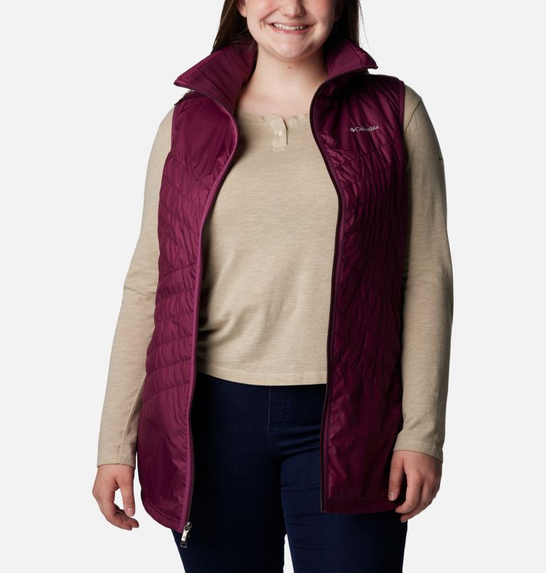 Mix It Around Long Vest | 616 | 2X, Color: Marionberry, image 6