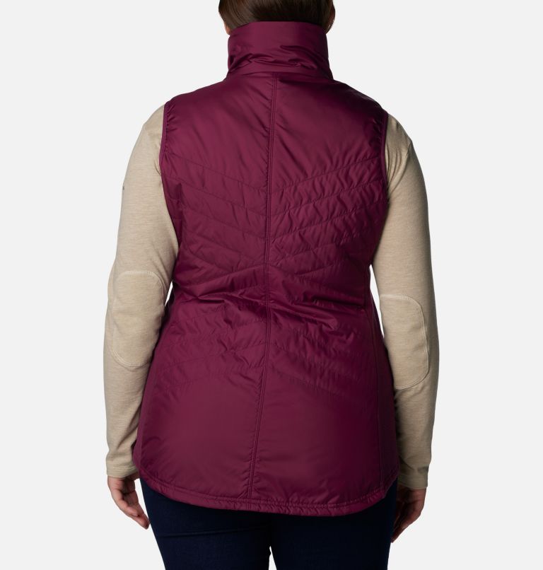 Mix It Around Long Vest | 616 | 2X, Color: Marionberry, image 2