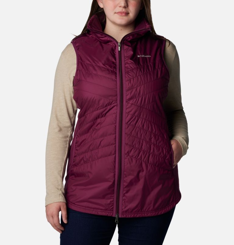 Mix It Around Long Vest | 616 | 2X, Color: Marionberry, image 1