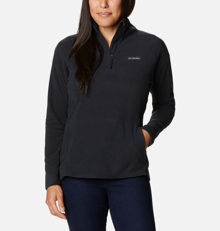 Women's Ali Peak II Quarter Zip Fleece Pullover, Color: Black, image 1