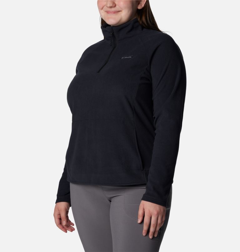 Women's Ali PeakII Quarter Zip Fleece Pullover - Plus Size, Color: Black, image 5