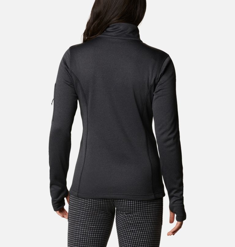 Women's Park View Grid Half Zip Fleece Pullover, Color: Black Heather, image 2