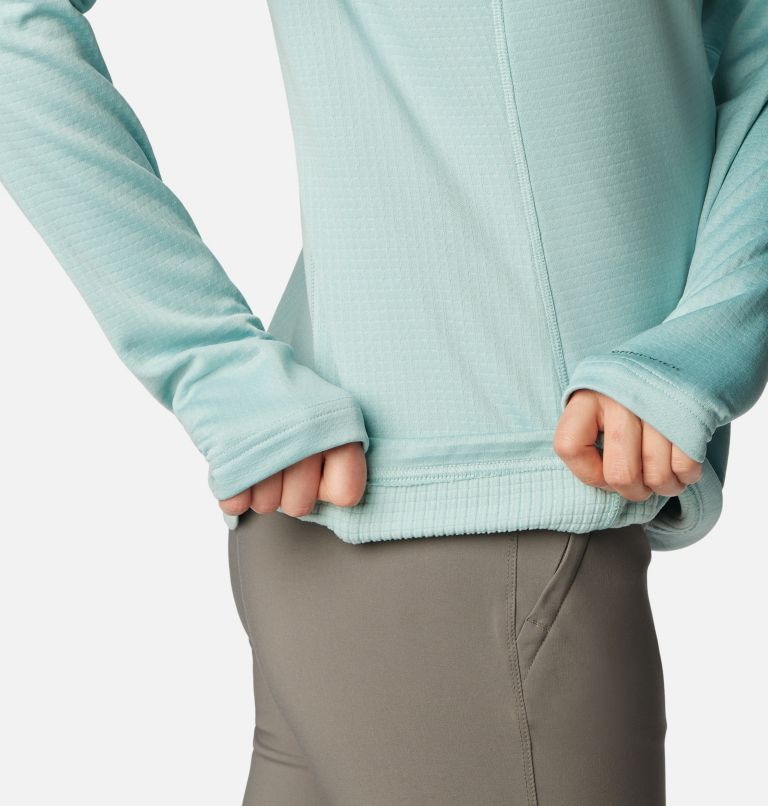 Women's Park View Grid Half Zip Fleece Pullover, Color: Aqua Haze Heather, image 6