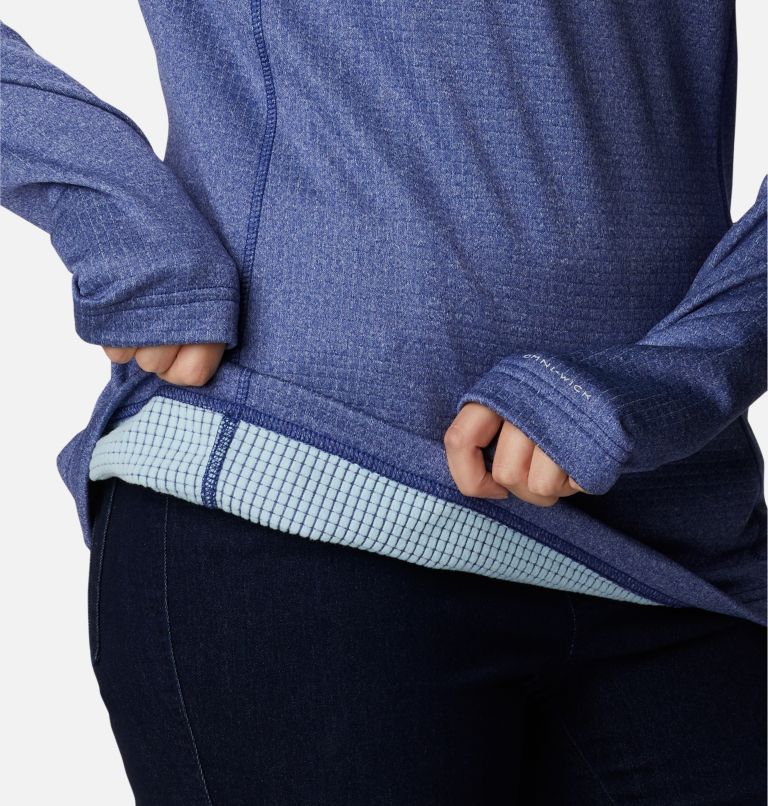 Thumbnail: Women's Park View Grid 1/2 Zip Fleece Pullover, Color: Dark Sapphire Heather, image 6