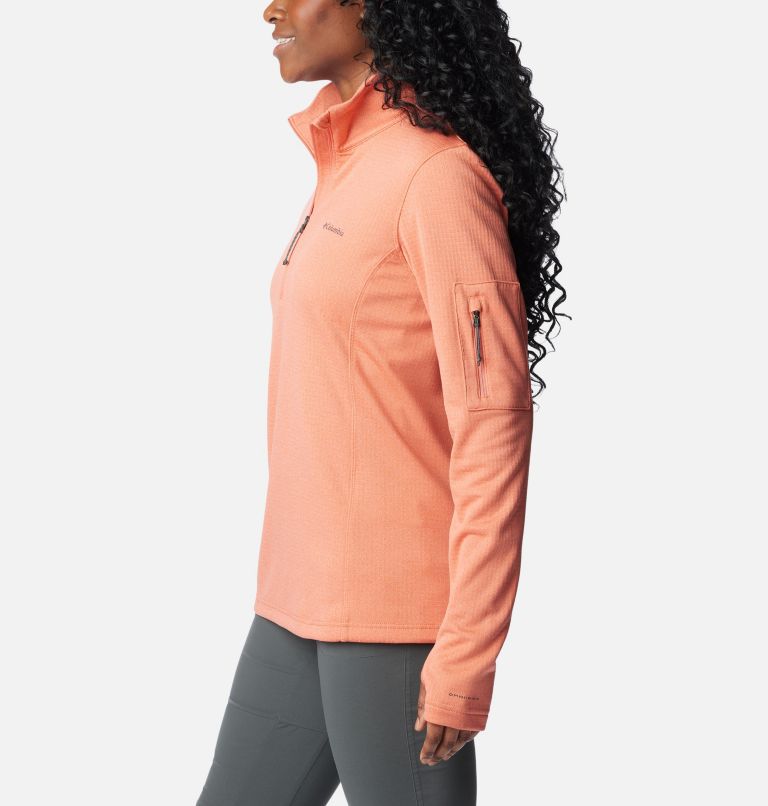 Women's Park View Half Zip Fleece, Color: Faded Peach Heather, image 3