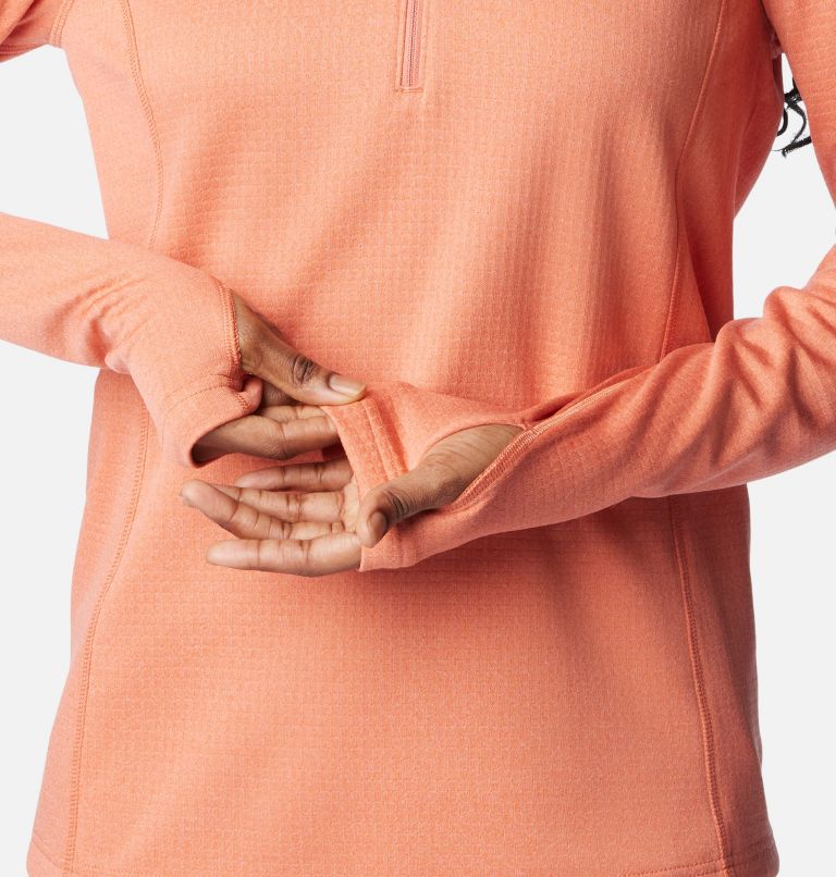 Women's Park View Half Zip Fleece, Color: Faded Peach Heather, image 5