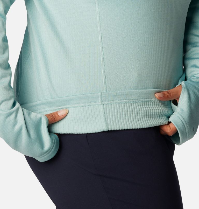 Thumbnail: Women's Park View Grid Half Zip Fleece Pullover - Plus Size, Color: Aqua Haze Heather, image 6