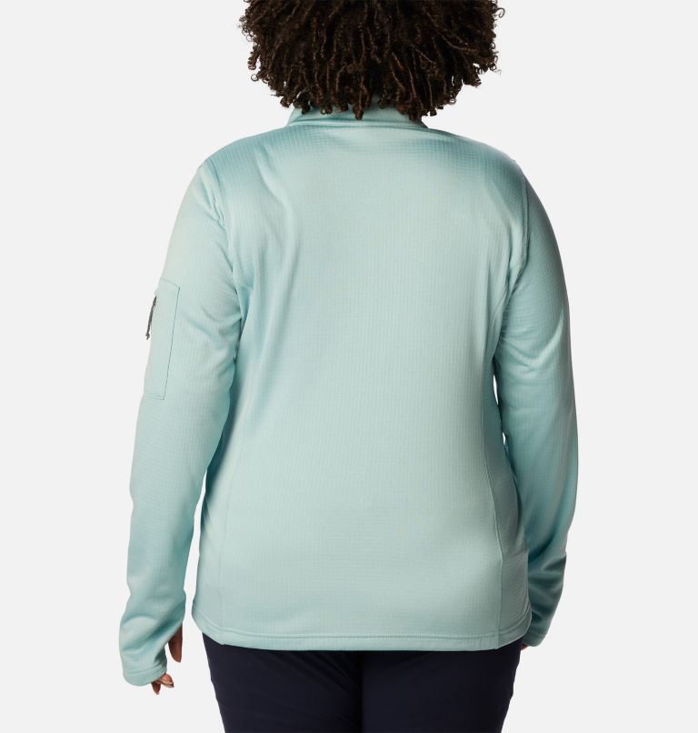 Women's Park View Grid Half Zip Fleece Pullover - Plus Size, Color: Aqua Haze Heather, image 2