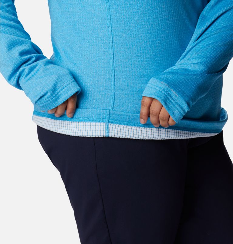 Thumbnail: Women's Park View Grid 1/2 Zip Fleece Pullover - Plus Size, Color: Blue Chill Heather, image 6