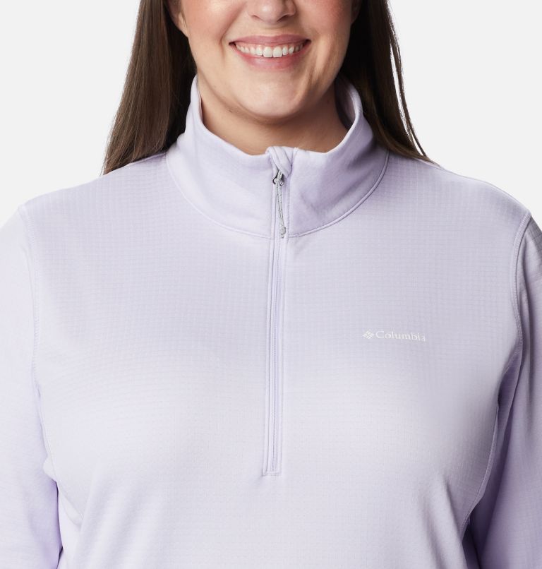 Women's Park View Grid Half Zip Fleece Pullover - Plus Size, Color: Purple Tint Heather, image 4