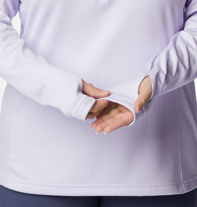 Women's Park View Grid Half Zip Fleece Pullover - Plus Size, Color: Purple Tint Heather, image 6