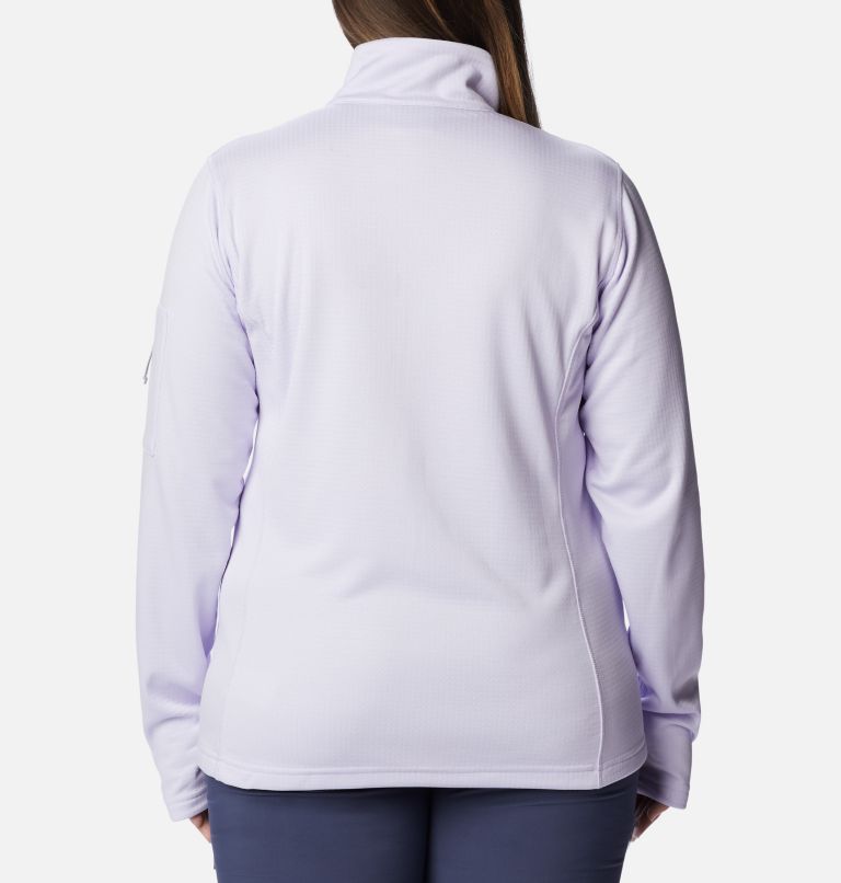 Women's Park View Grid Half Zip Fleece Pullover - Plus Size, Color: Purple Tint Heather, image 2