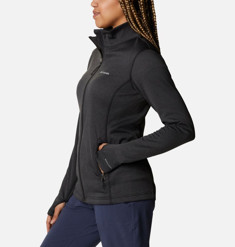 Thumbnail: Women's Park View Grid Fleece Full Zip, Color: Black Heather, image 3