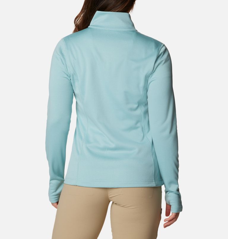 Women's Park View Grid Full Zip Fleece Jacket, Color: Aqua Haze Heather, image 2