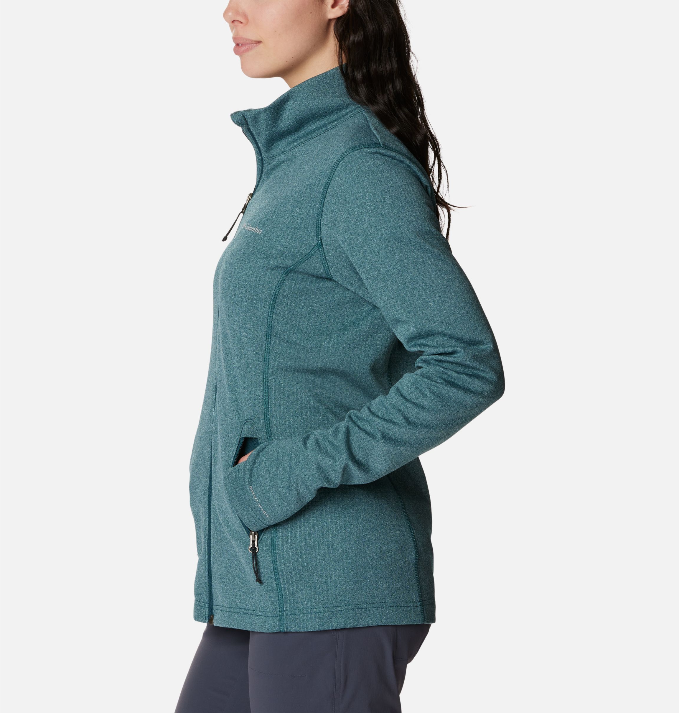 Columbia Women's Park View Grid Fleece Half Zip, Night Wave Heather, 1X  Plus at  Women's Coats Shop