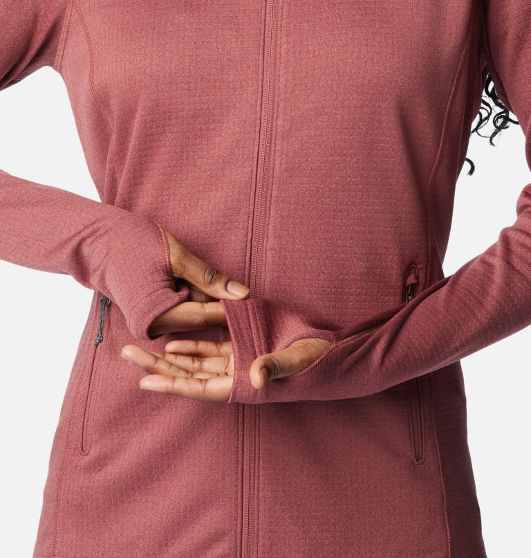 W Park View Grid Fleece Full Zip | 679 | S, Color: Beetroot Heather, image 7