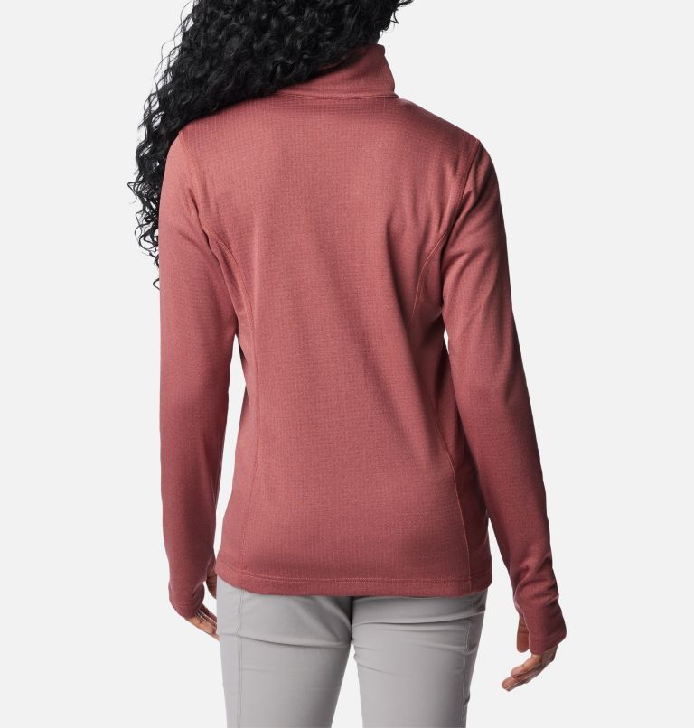W Park View Grid Fleece Full Zip | 679 | S, Color: Beetroot Heather, image 2