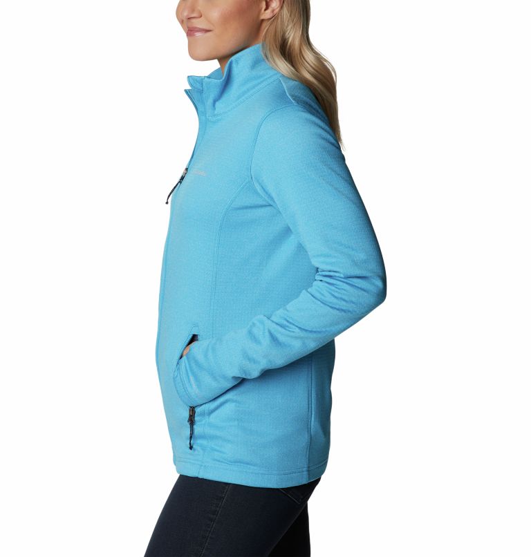W Park View Grid Fleece Full Zip | 422 | S, Color: Blue Chill Heather, image 3