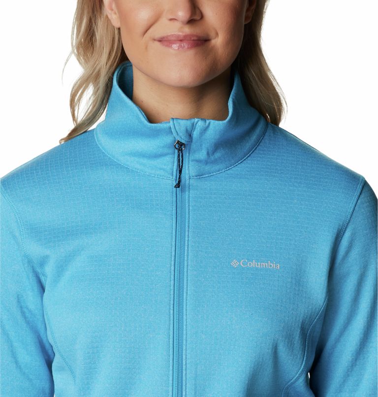 W Park View Grid Fleece Full Zip | 422 | S, Color: Blue Chill Heather, image 4