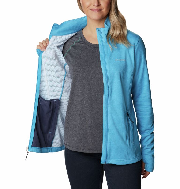 W Park View Grid Fleece Full Zip | 422 | S, Color: Blue Chill Heather, image 5