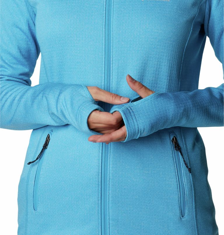 W Park View Grid Fleece Full Zip | 422 | S, Color: Blue Chill Heather, image 7
