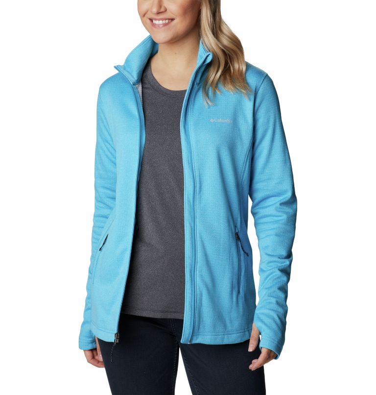 W Park View Grid Fleece Full Zip | 422 | S, Color: Blue Chill Heather, image 8