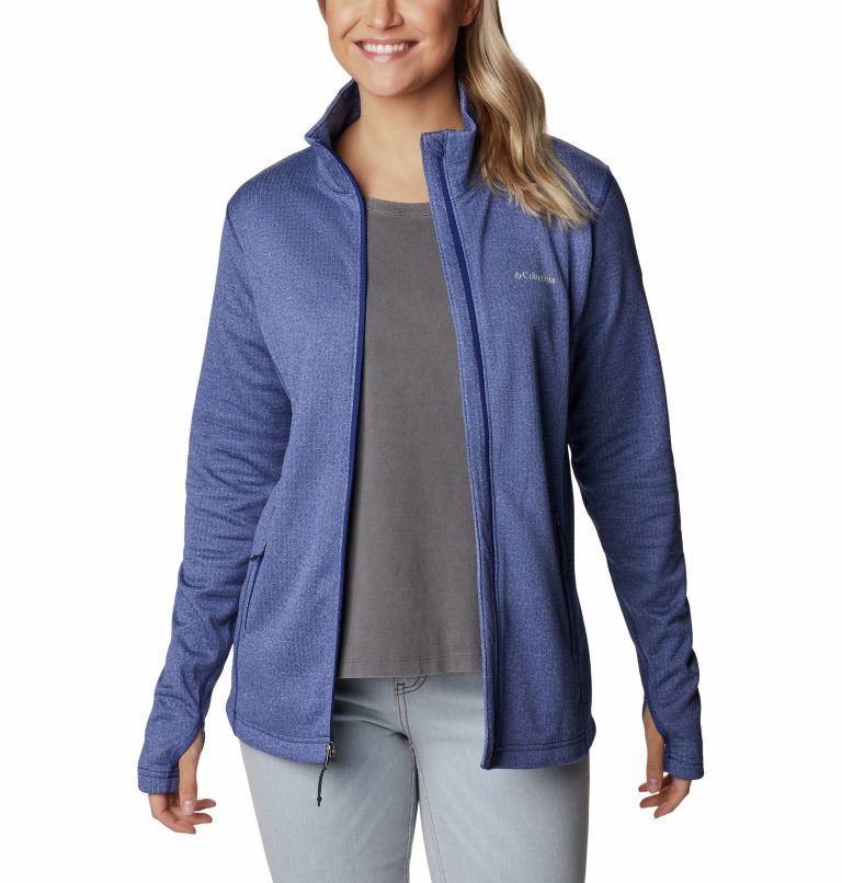 Women's Park View Technical Fleece Jacket, Color: Dark Sapphire Heather, image 8