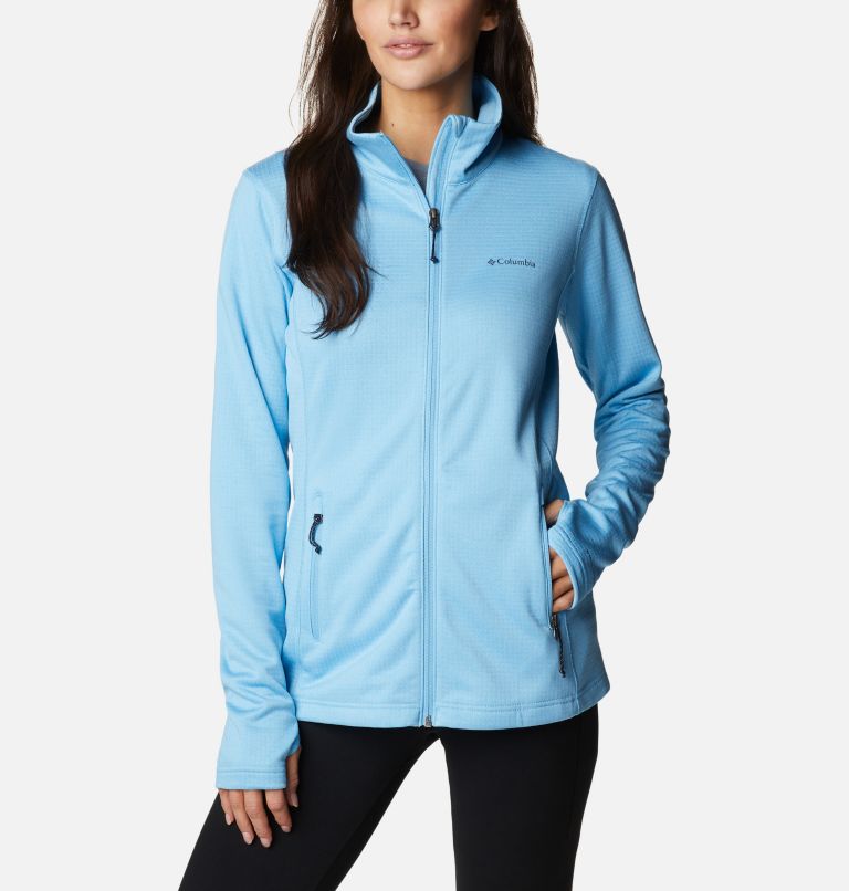Women's Park View Technical Fleece Jacket, Color: Vista Blue Heather, image 1