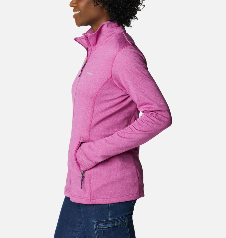 Women's Park View Technical Fleece Jacket, Color: Wild Fuchsia Heather, image 3