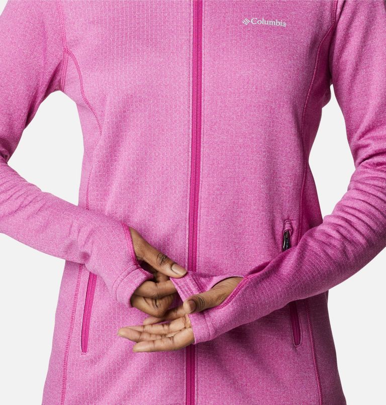 Women's Park View Technical Fleece Jacket, Color: Wild Fuchsia Heather, image 7