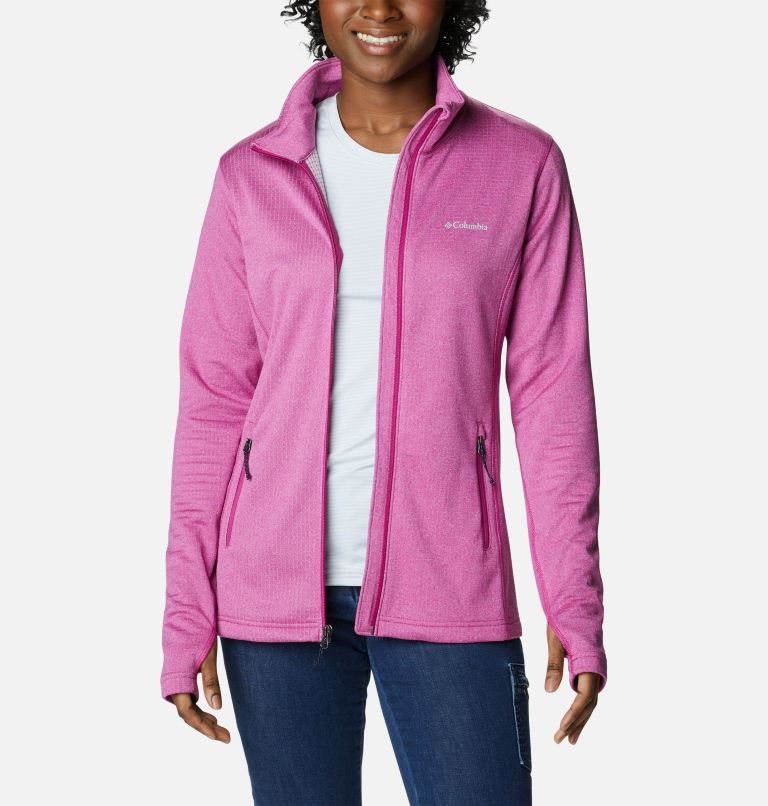 Women's Park View Technical Fleece Jacket, Color: Wild Fuchsia Heather, image 8