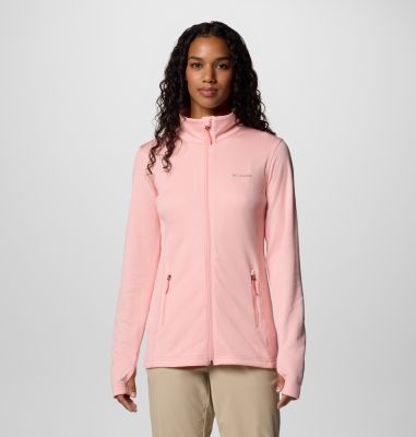 W Park View Grid Fleece Full Zip, Color: Pink Sand, image 1