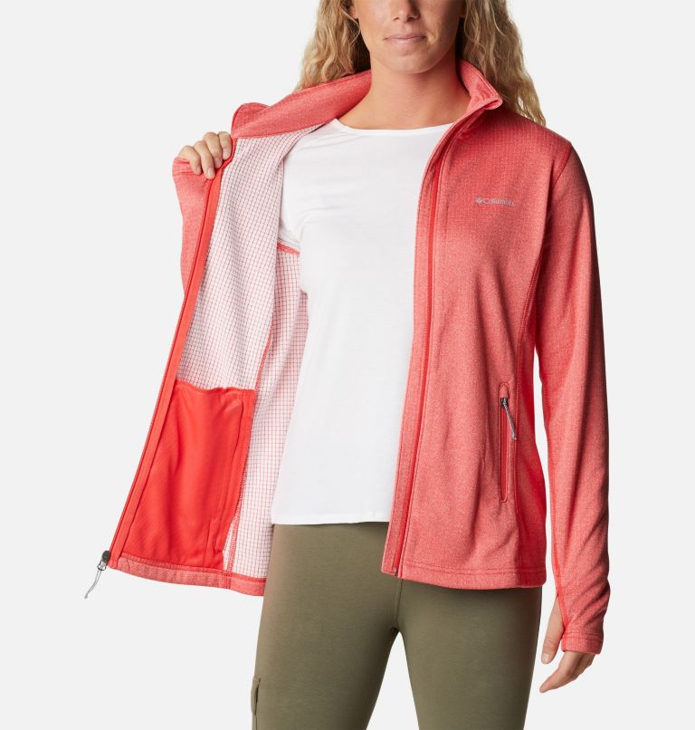 Women's Park View Technical Fleece Jacket, Color: Red Hibiscus Heather, image 5