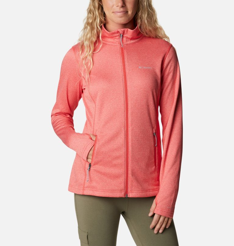 Thumbnail: Women's Park View Technical Fleece Jacket, Color: Red Hibiscus Heather, image 7