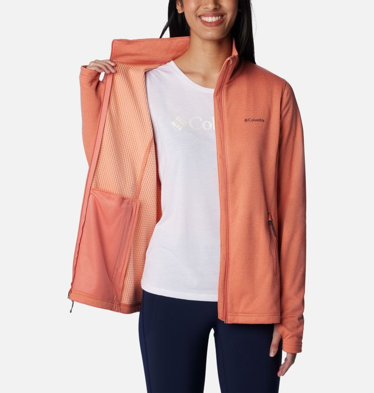 Women's Park View Technical Fleece Jacket, Color: Faded Peach Heather, image 5