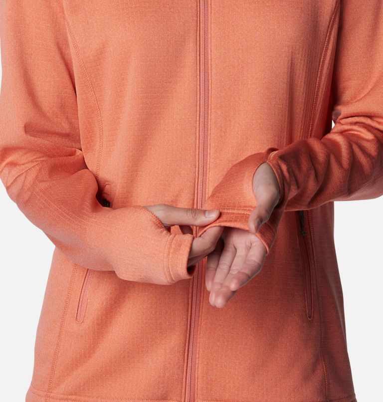 Women's Park View Technical Fleece Jacket, Color: Faded Peach Heather, image 7