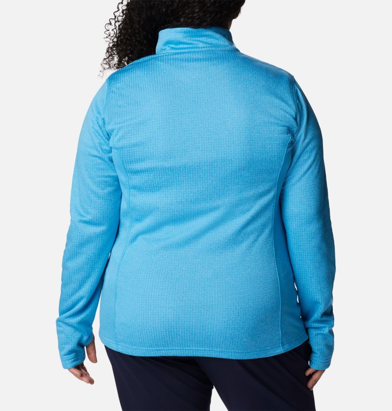 Women's Park View Grid Full Zip Fleece Pullover - Plus Size, Color: Blue Chill Heather, image 2