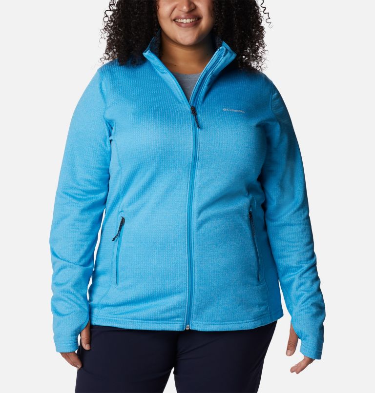 Women's Park View Grid Full Zip Fleece Pullover - Plus Size, Color: Blue Chill Heather, image 1