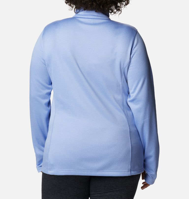 Thumbnail: Women's Park View Grid Full Zip Fleece Pullover - Plus Size, Color: Serenity Heather, image 2