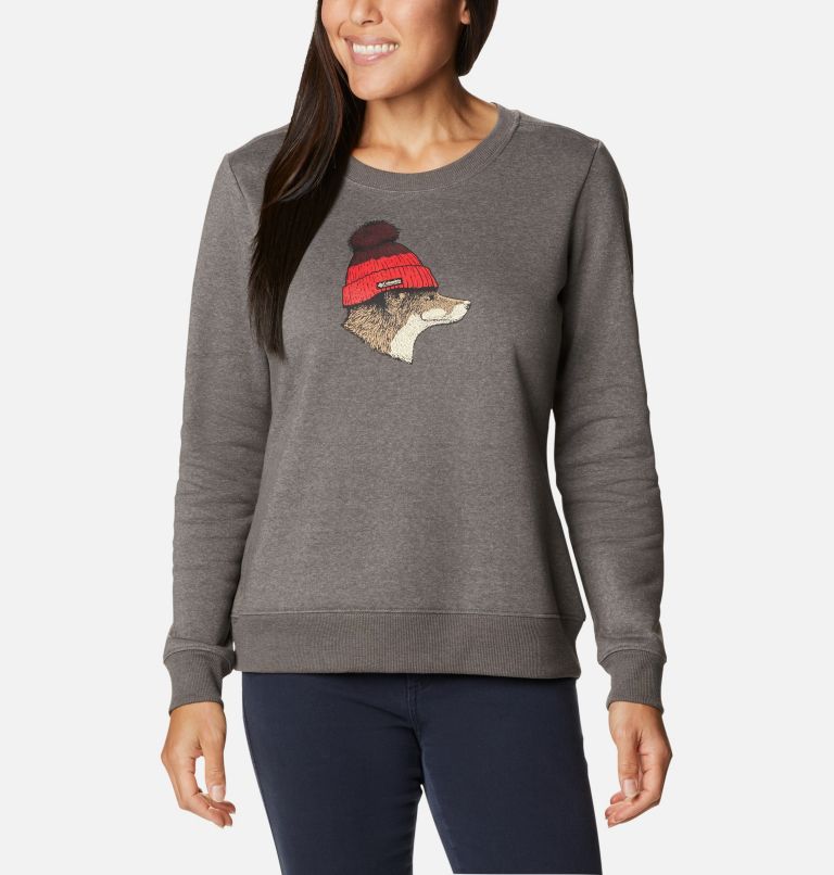 Women's Hart Mountain II Graphic Crew T-Shirt, Color: Charcoal Heather, Foxycap, image 1
