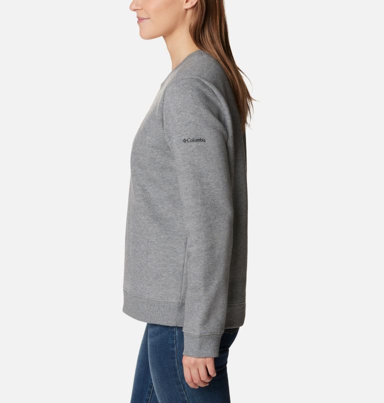 Thumbnail: Women's Hart Mountain II Graphic Crew, Color: Light Grey Heather, Bearly Plaid, image 3