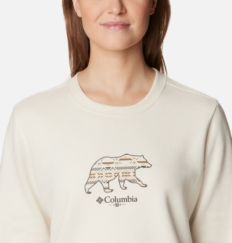Women's Hart Mountain II Graphic Crew T-Shirt, Color: Chalk, Bearly Checkered Peaks, image 4