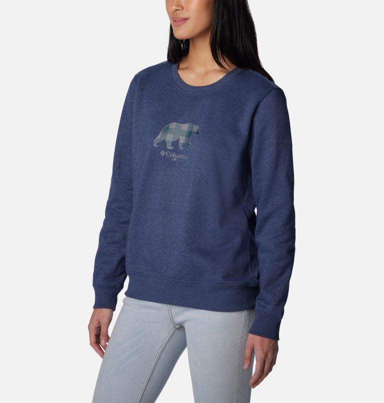 Thumbnail: Women's Hart Mountain II Graphic Crew T-Shirt, Color: Nocturnal Heather, Bearly Plaid, image 5