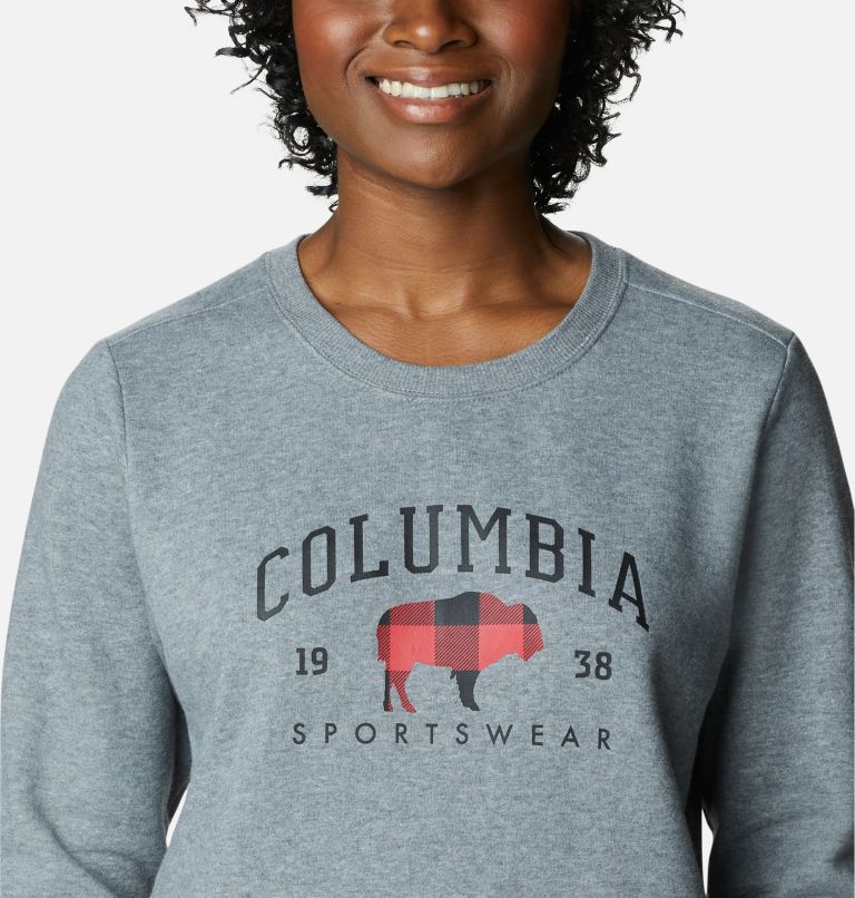 Thumbnail: Women's Hart Mountain II Graphic Crew Sweatshirt, Color: Columbia Grey Heather, CSC Arch Range, image 4