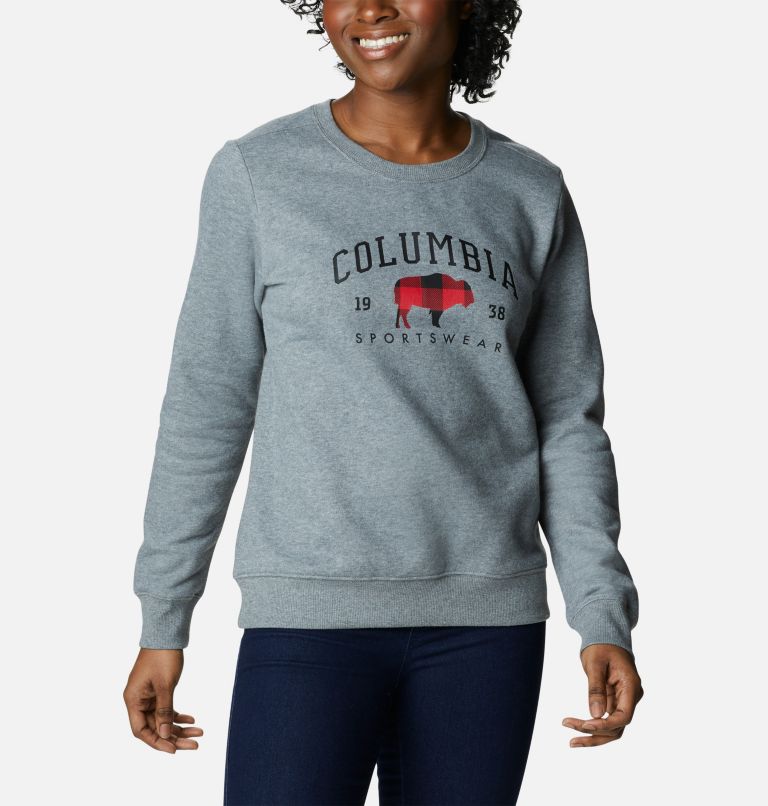 Women's Hart Mountain II Graphic Crew Sweatshirt, Color: Columbia Grey Heather, CSC Arch Range, image 5