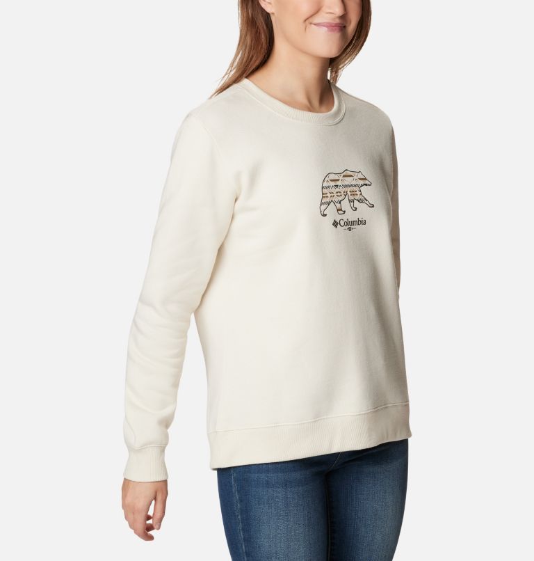 Sweat-shirt Graphique Ras-de-Cou Hart Mountain II Femme, Color: Chalk, Bearly Checkered Peaks, image 5