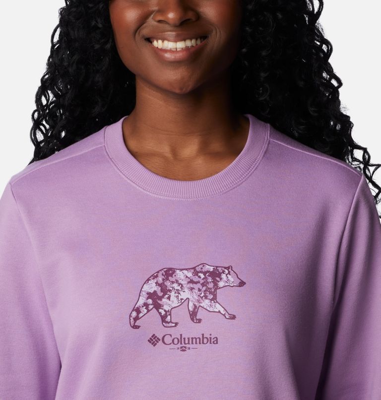 Women's Hart Mountain II Graphic Crew Sweatshirt, Color: Gumdrop, Bearly Ice Blooms, image 4